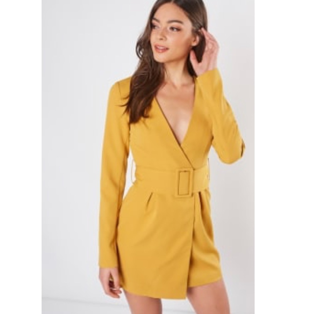 Mustard Blazer Dress